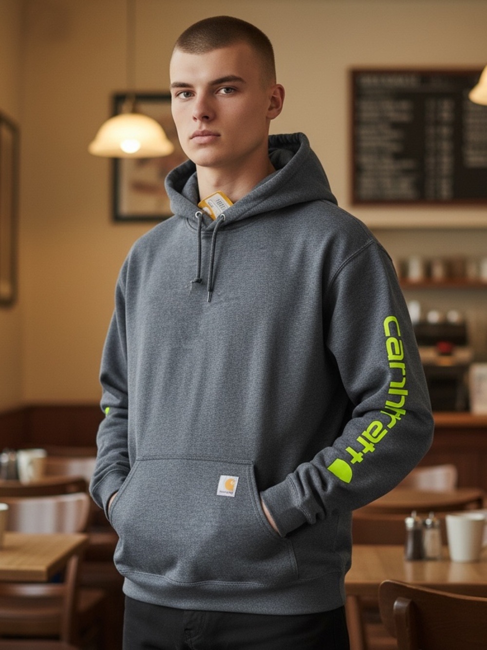 Carhartt Loose Fit Midweight Logo Sleeve Graphic Sweatshirt. NEW!